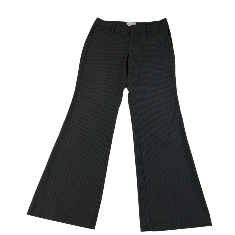 Gap Women's Grey Pinstripe Stretch Dress Pants Size 0 Work Trouser Straight Leg